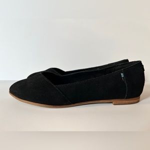 Toms Black Suede Flats — Julie — size 8
